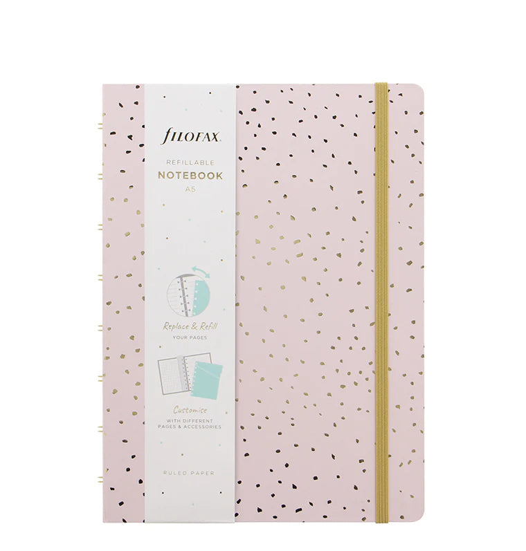 Filofax - Notebook A5 - Confetti - Rose Quartz-Notitieboek-DutchMills