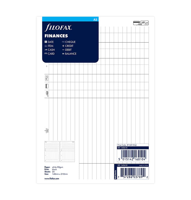 Filofax - Finances - A5-Refill-DutchMills
