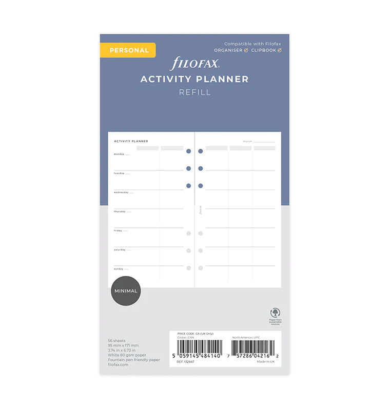 Filofax - Minimal Activity Planner - Personal-Refill-DutchMills