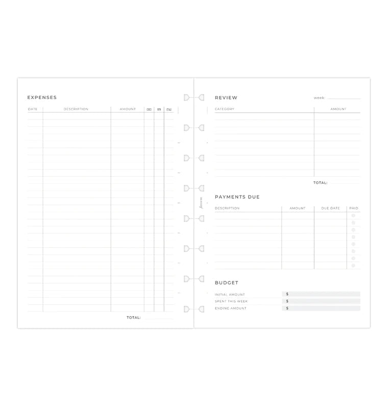 Filofax - Minimal Expense Tracker - A5 Notebook-Refill Notebook-DutchMills