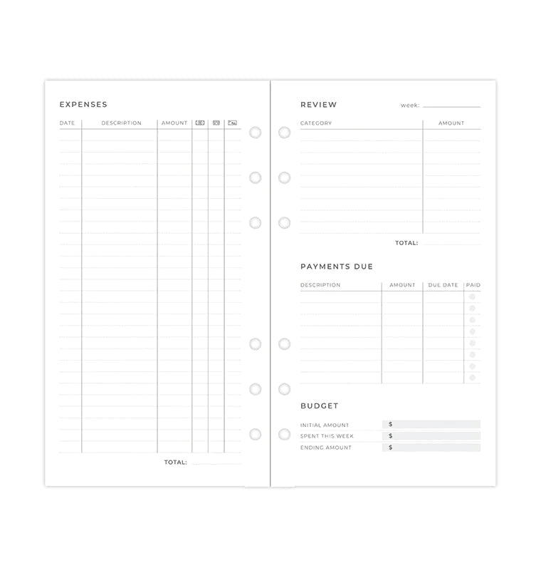 Filofax - Minimal Expense Tracker - Personal-Refill-DutchMills