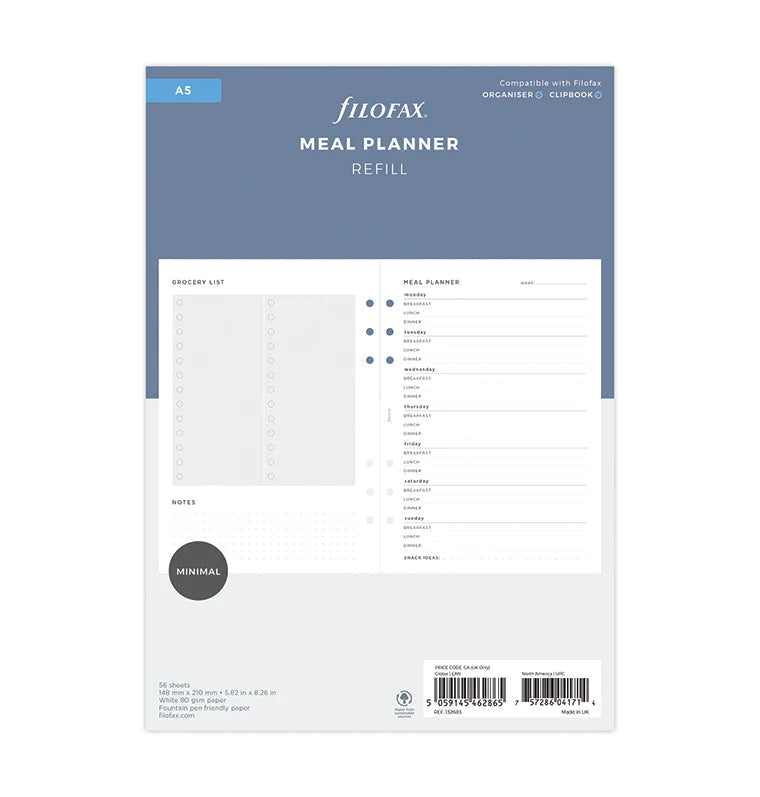 Filofax - Meal Planner - A5-Refill-DutchMills
