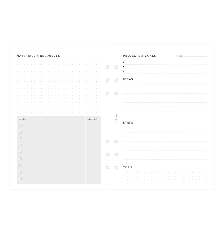 Filofax - Minimal Projects & Goals Tracker - A5 Organiser Refill-Refill Organiser-DutchMills