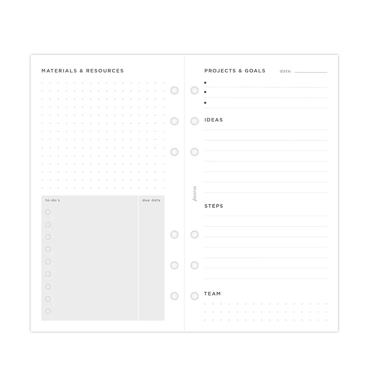 Filofax - Minimal Projects & Goal Tracker - Personal-Refill-DutchMills