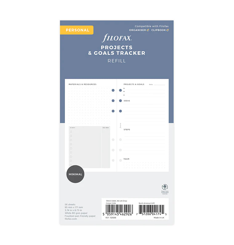 Filofax - Minimal Projects & Goal Tracker - Personal-Refill-DutchMills