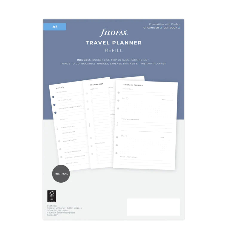 Filofax - Travel Planner - A5-Refill-DutchMills