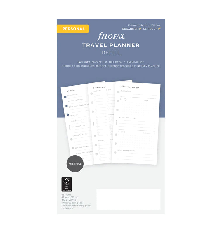 Filofax - Minimal Travel Planner - Personal-Refill-DutchMills