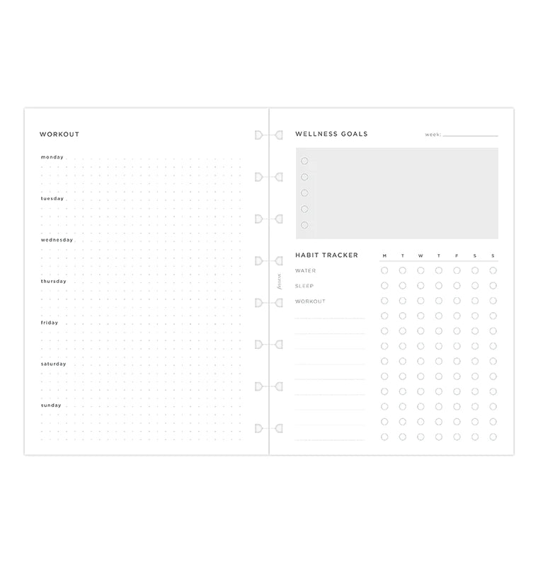 Filofax - Minimal Wellness Tracker - A5 Notebook Refill-Refill Notebook-DutchMills