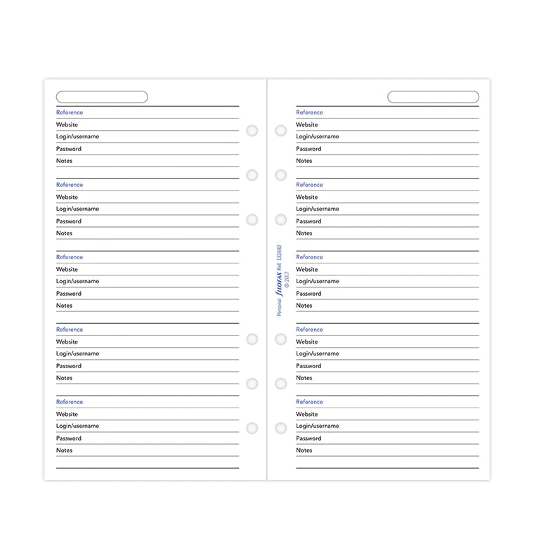 Filofax - Password Paper - Personal-Refill-DutchMills