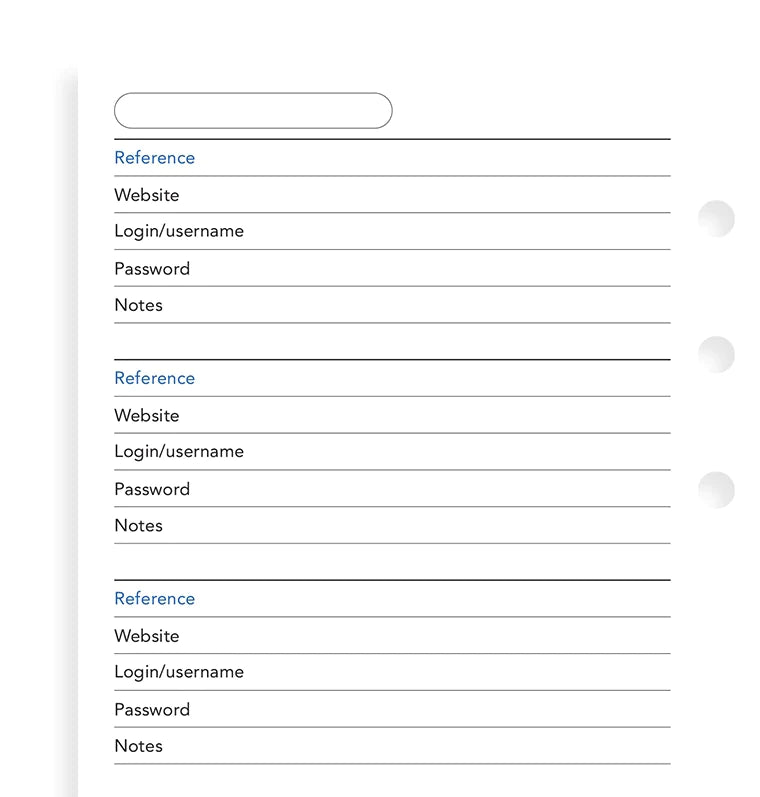 Filofax - Password Paper - Personal-Refill-DutchMills