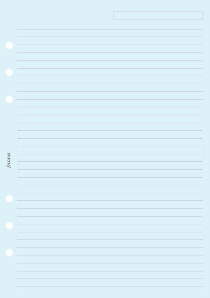 Filofax - Ruled Notepaper Blue - A5 Organiser Refill-Refill Organiser-DutchMills