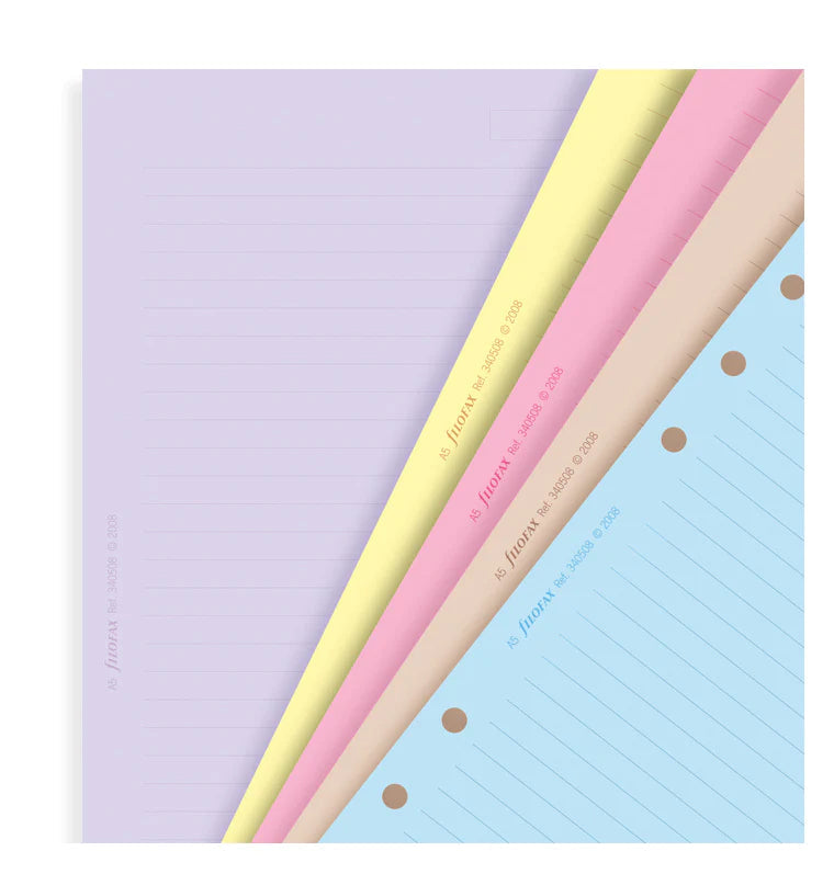 Filofax - Ruled Notepaper Assorted Colours - A5 Organiser Refill-Refill Organiser-DutchMills