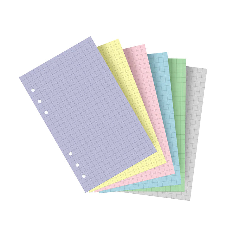 Filofax - Squared Notepaper - Pastels - Personal-Refill-DutchMills