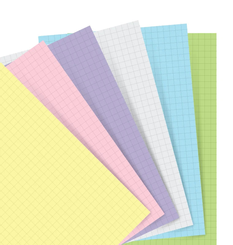 Filofax - Squared Notepaper - Pastels - Personal-Refill-DutchMills