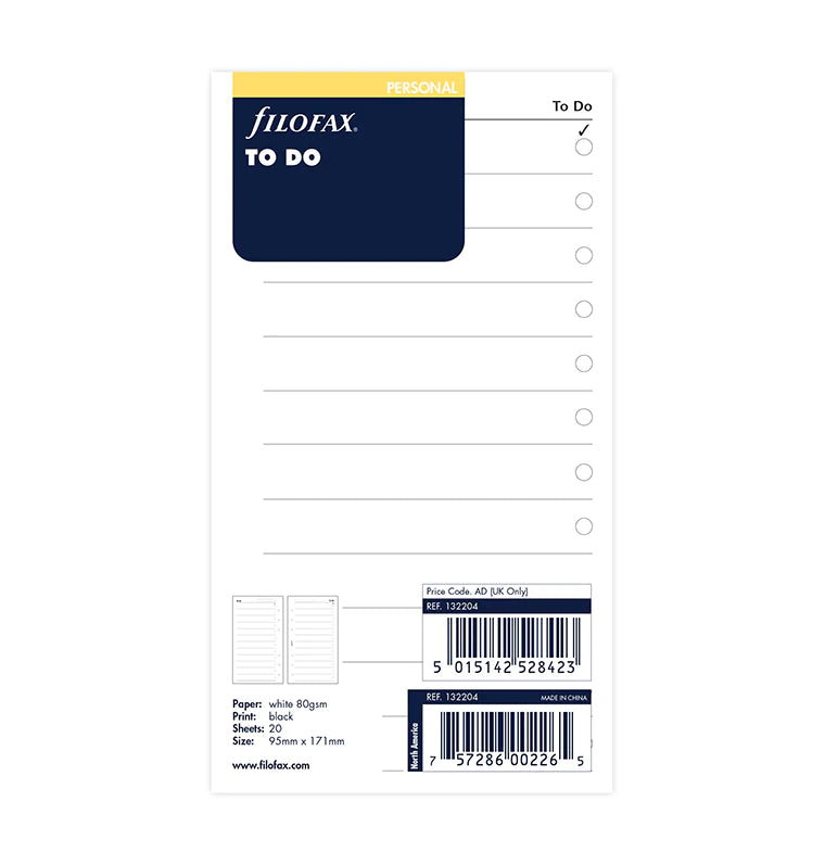 Filofax - To Do - Personal-Refill-DutchMills