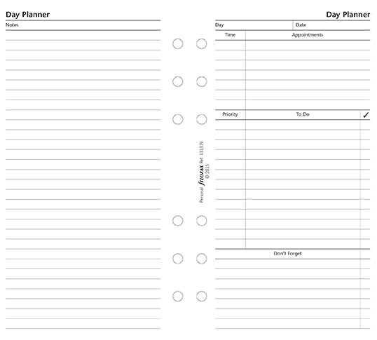 Filofax - Undated Day Planner - Personal Organiser Refill-Refill Organiser-DutchMills