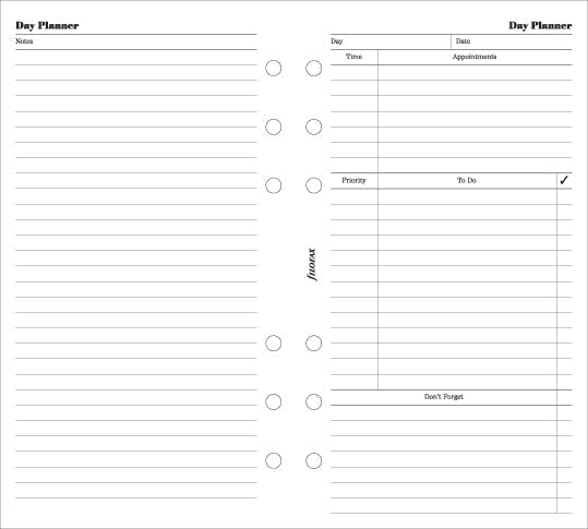 Filofax - Undated Day Planner - Personal Organiser Refill-Refill Organiser-DutchMills
