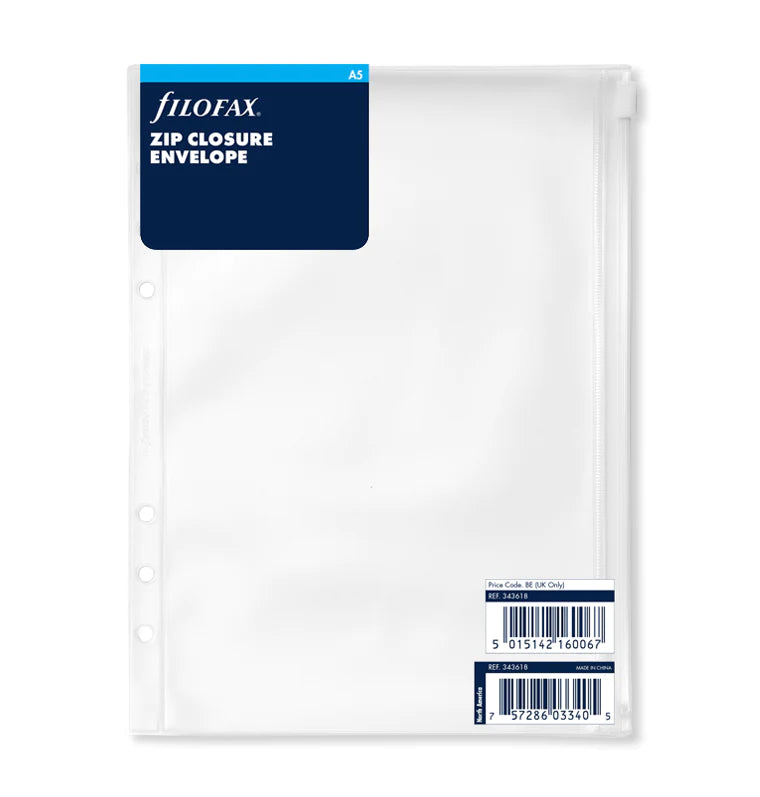 Filofax - Zip Closure Envelope - A5 Organiser Refill-Refill Organiser-DutchMills