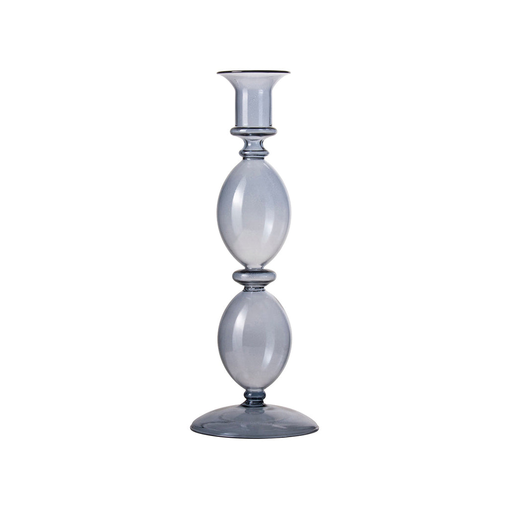 Gusta - Kandelaar Glas - Blauw-Kandelaar-DutchMills