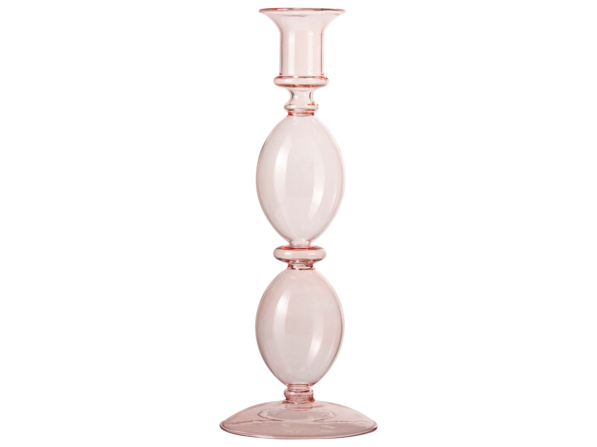 Gusta - Kandelaar Glas Roze-Kandelaar-DutchMills