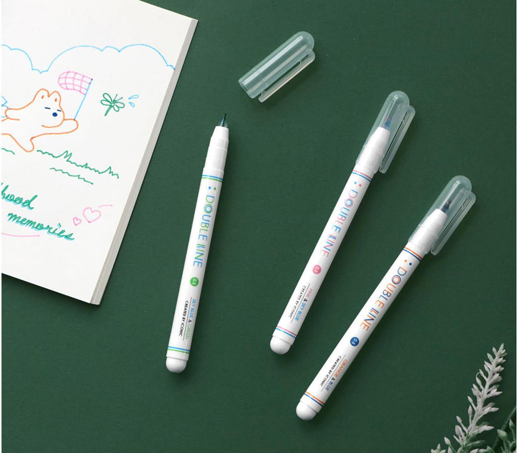 Iconic - Double Line Pen - Forest-Stift-DutchMills