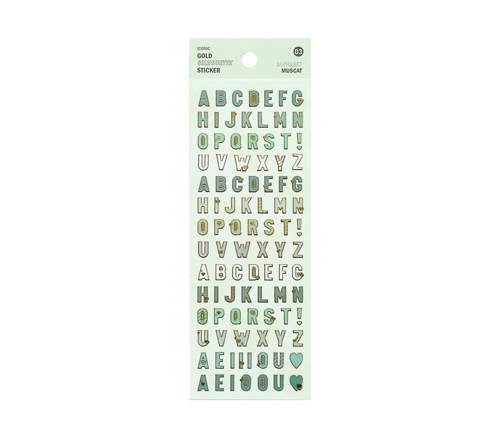 Gold Silhouette Sticker Alphabet - 03 Muscat-Sticker-DutchMills