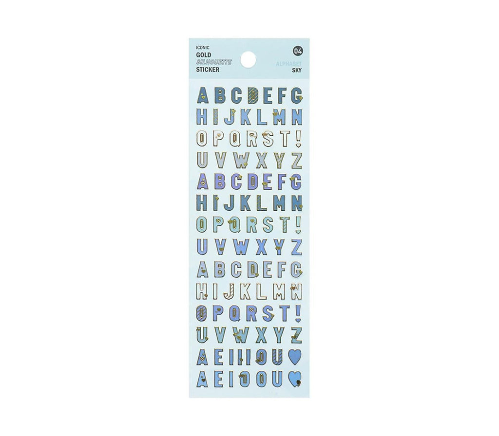 Gold Silhouette Sticker Alphabet - 04 Sky-Sticker-DutchMills
