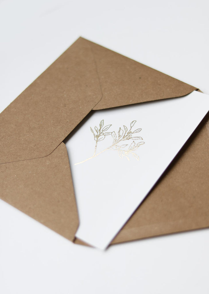 Inkylines - Eucalyptus (goudfolie)-Kaart-DutchMills