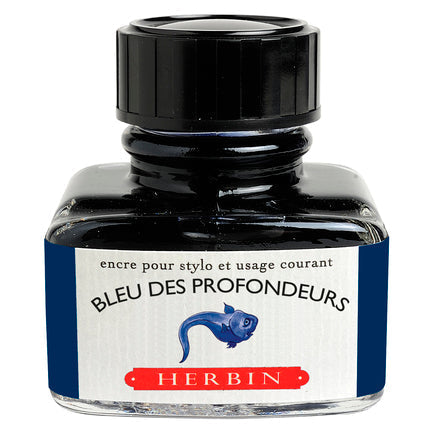 J. Herbin - Inkt voor vulpen Flacon D 30ml. - Bleu des Profondeur-Inkt-DutchMills