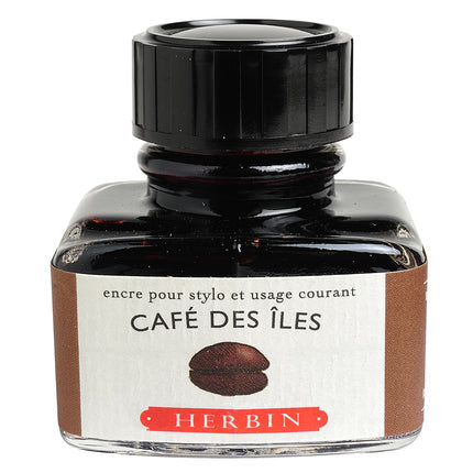 J. Herbin - Inkt voor vulpen Flacon D 30ml. - Café de Iles-Inkt-DutchMills