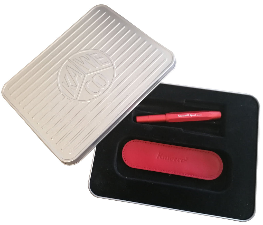 Kaweco - AL Sport Aluminium Cadeaubox - Deep Red - Vulpen en Etui-Vulpen-DutchMills