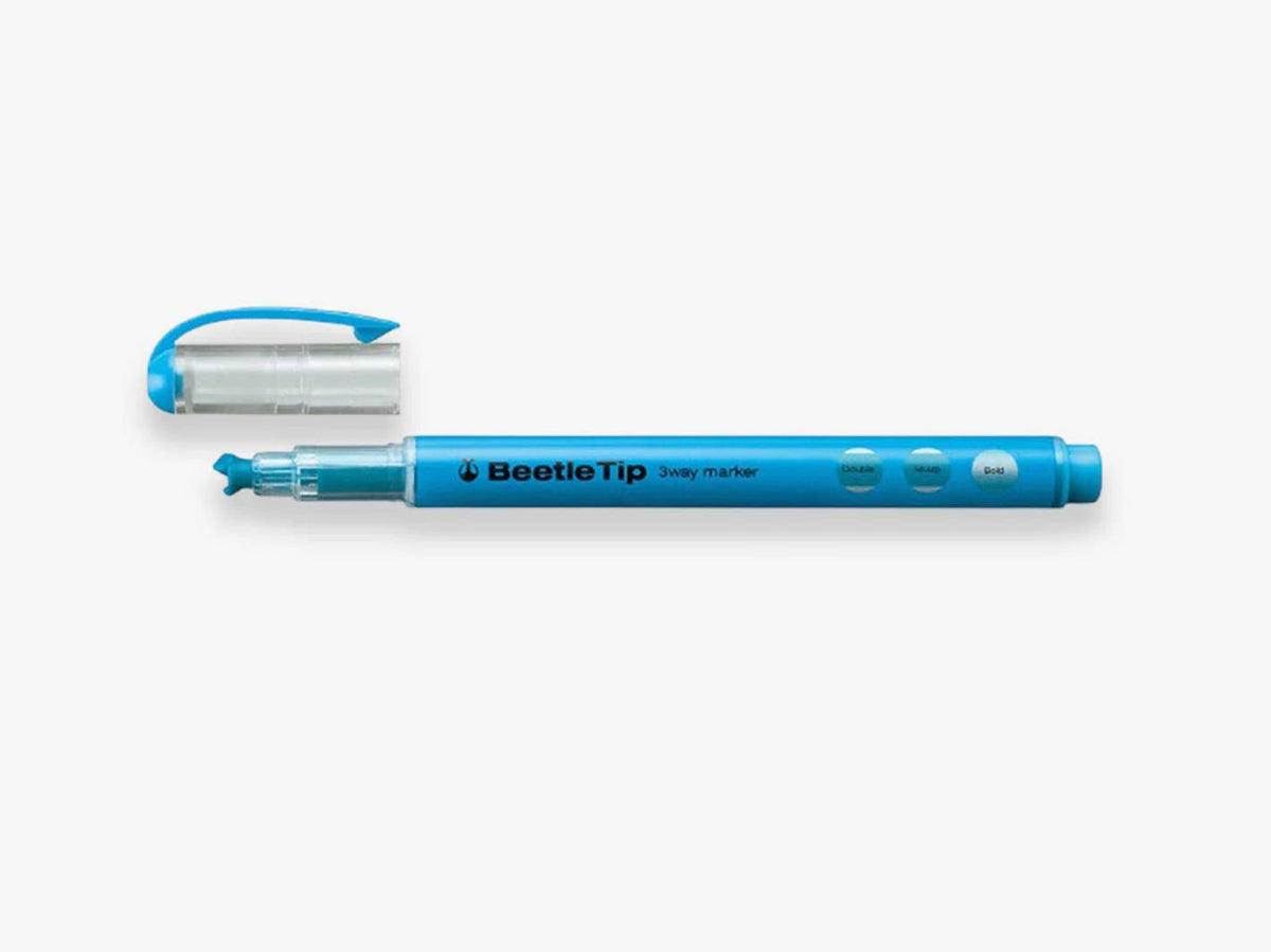 Kokuyo - Beetle Tip 3 way highlighter Blue-Stift-DutchMills