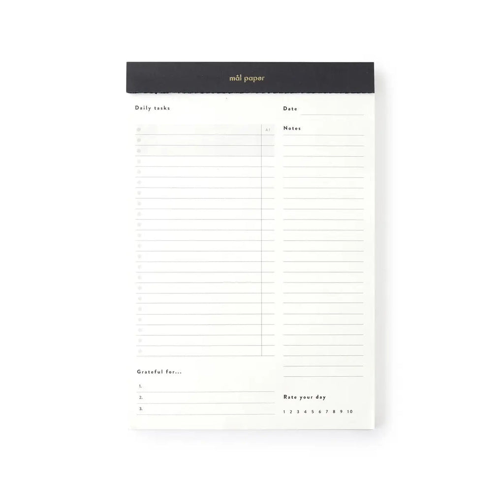 Mål Paper - Daily Tasks Planner Pad - Productivity To Do Goal List-Planner-DutchMills