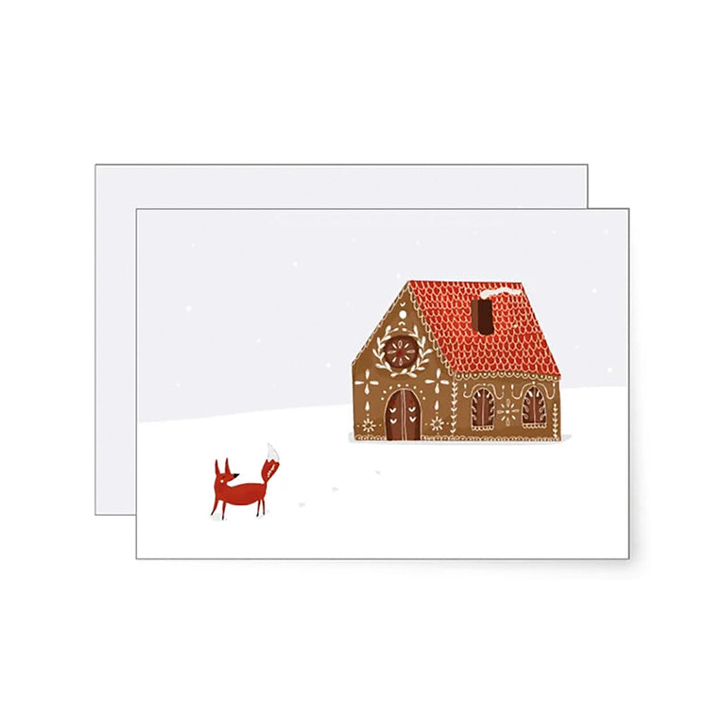 Miao papeterie - Wenskaart met enveloppe - Gingerbread Kersthuis-Kaart-DutchMills