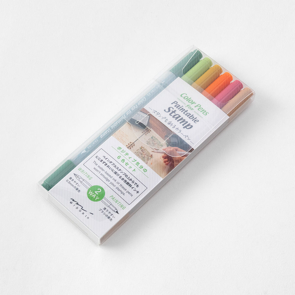 Midori - Color Pens Positive - Set van 6-Stift-DutchMills