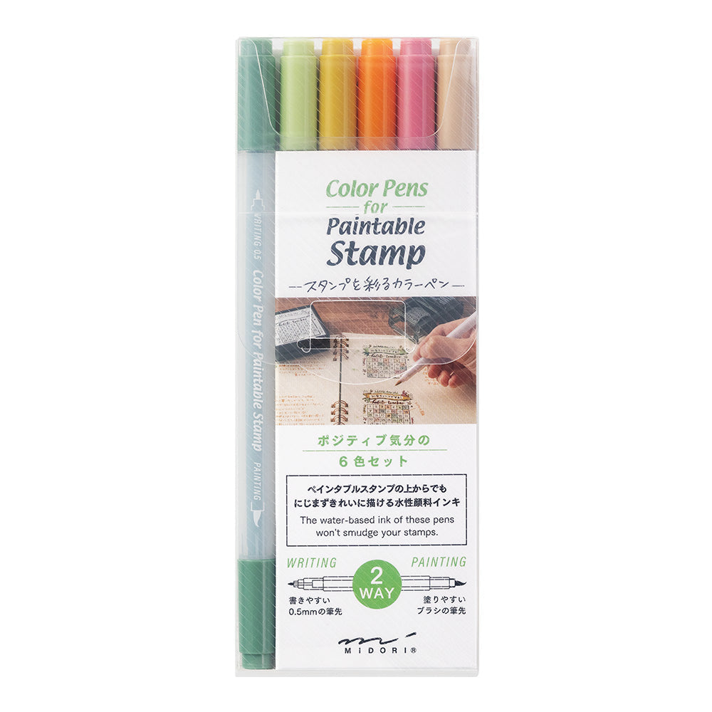 Midori - Color Pens Positive - Set van 6-Stift-DutchMills