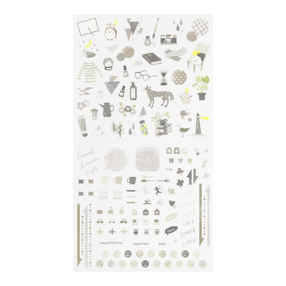 Midori - Diary Sticker Color Gray-Sticker-DutchMills