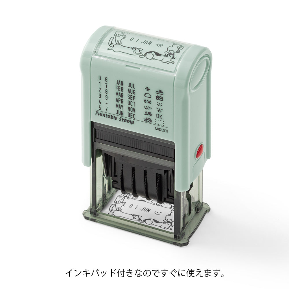 Midori - Paintable Rotating Date Stamp - Cat-Stempel-DutchMills