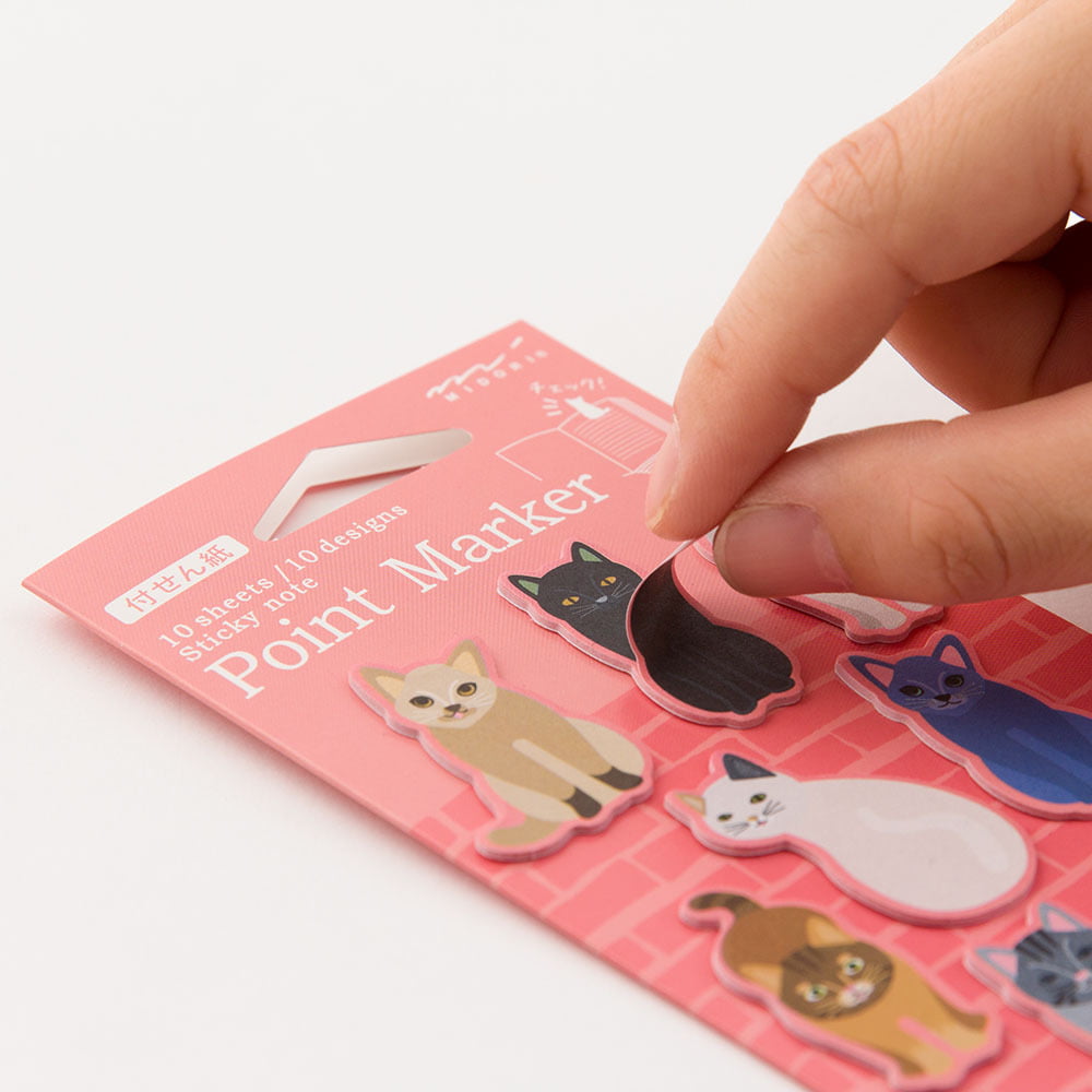 Midori - Point Marker S Cats-Sticky Notes-DutchMills
