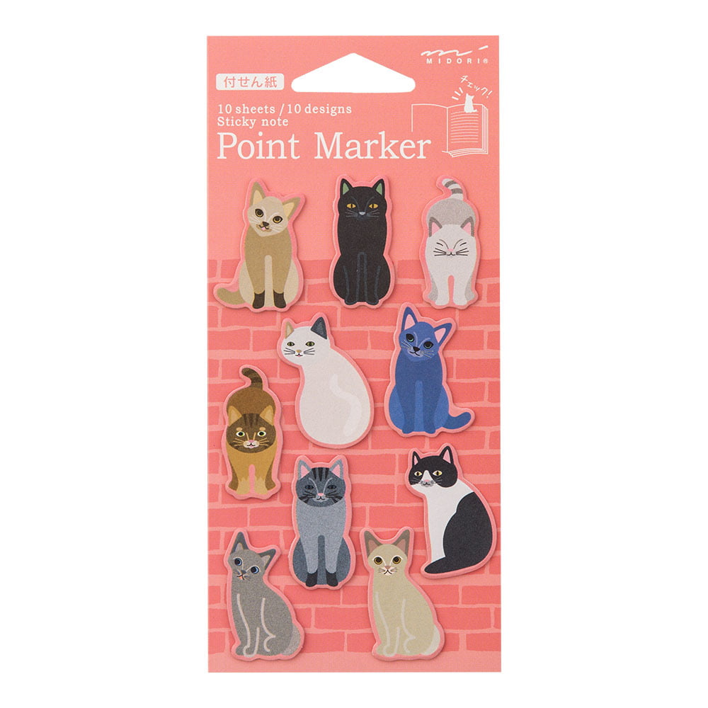 Midori - Point Marker S Cats-Sticky Notes-DutchMills