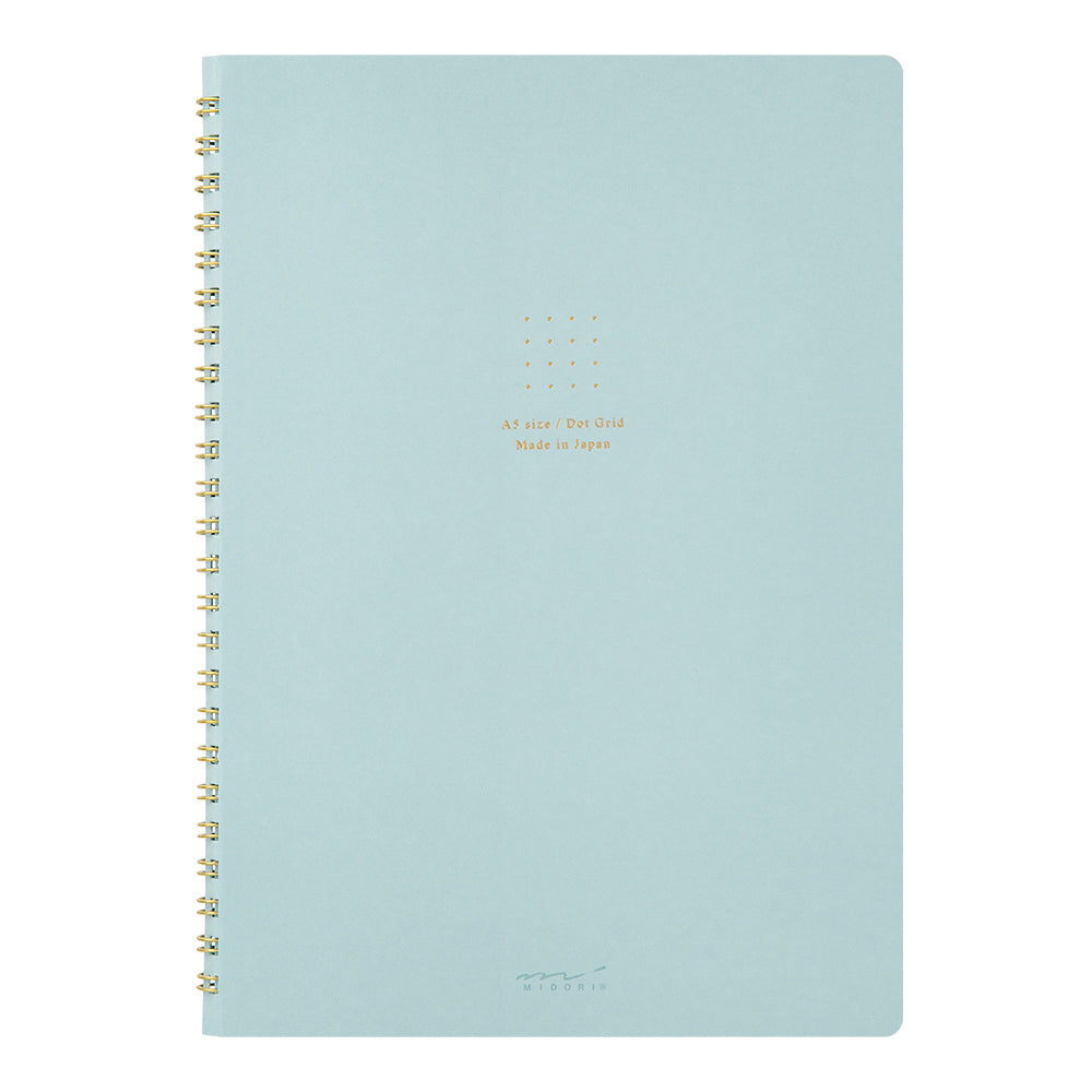 Midori - Ring Notebook Color Dot Grid - Blue-Spiraalboek-DutchMills