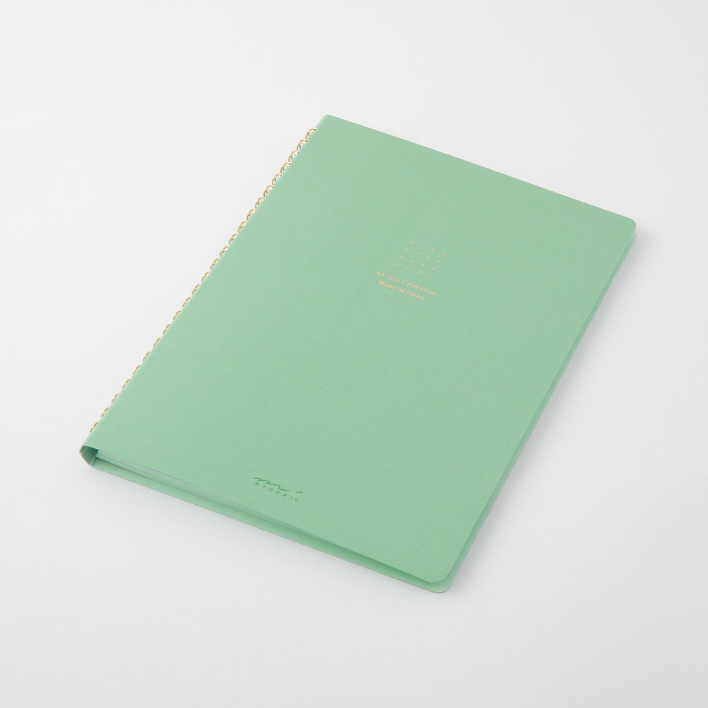 Midori - Ring Notebook Color Dot Grid - Green-Spiraalboek-DutchMills