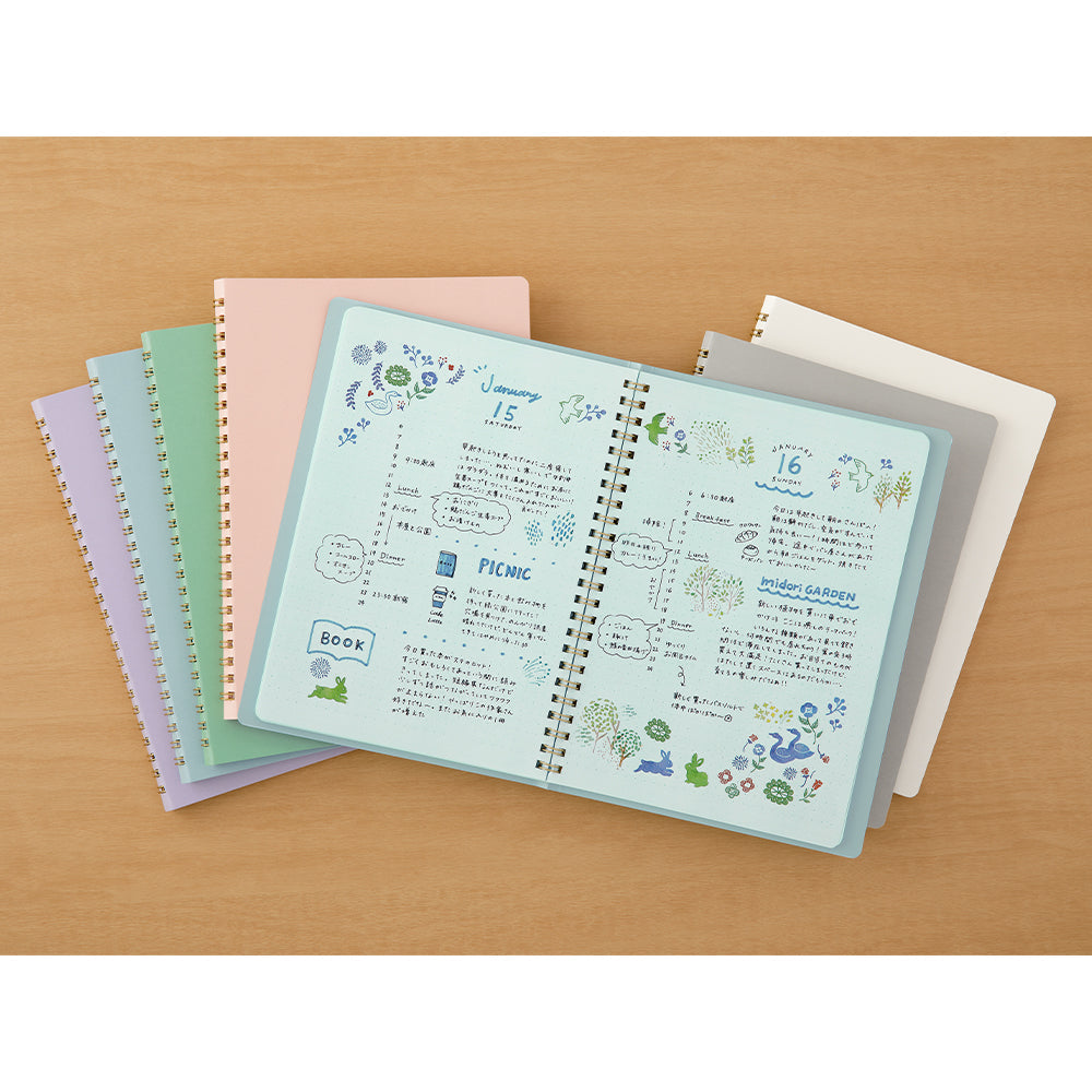 Midori - Ring Notebook Color Dot Grid - Green-Spiraalboek-DutchMills