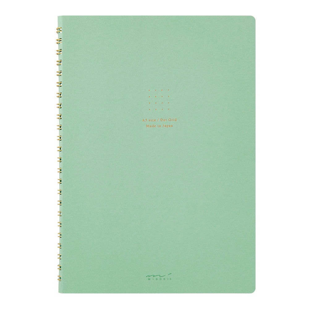 Midori - Ring Notebook Color Dot Grid - Green-Spiraalboek-DutchMills