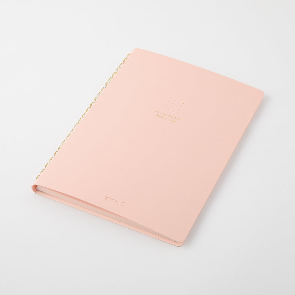 Midori - Ring Notebook Color Dot Grid - Pink-Spiraalboek-DutchMills
