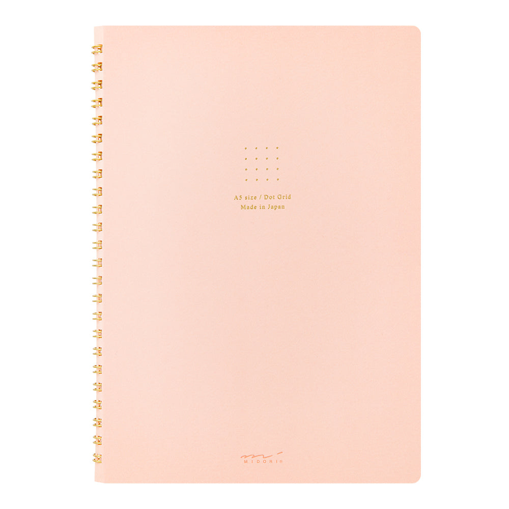Midori - Ring Notebook Color Dot Grid - Pink-Spiraalboek-DutchMills