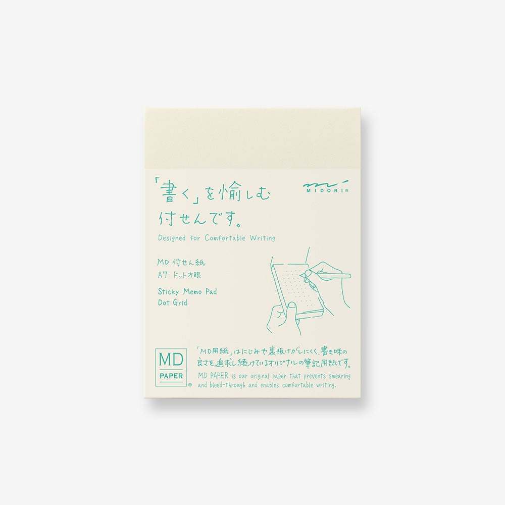 Midori - Sticky Memo Pad (A7) - Dot Grid-Sticky Notes-DutchMills