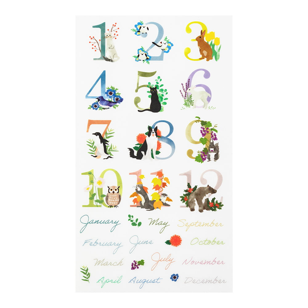 Midori - Transparant stickers - Monthly-Sticker-DutchMills