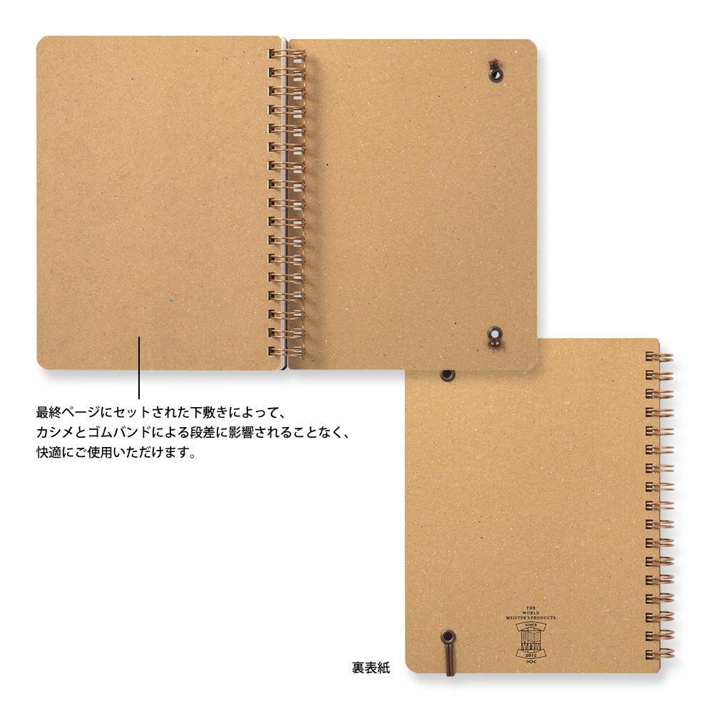 Midori - WM Grain Spiral Notebook B6 Black-Notitieblok-DutchMills