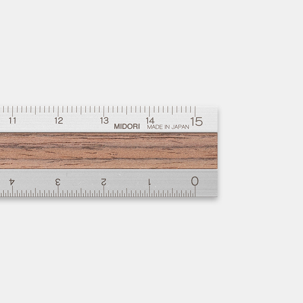 Midori - Wooden Ruler 15 cm - Dark Brown-Liniaal-DutchMills